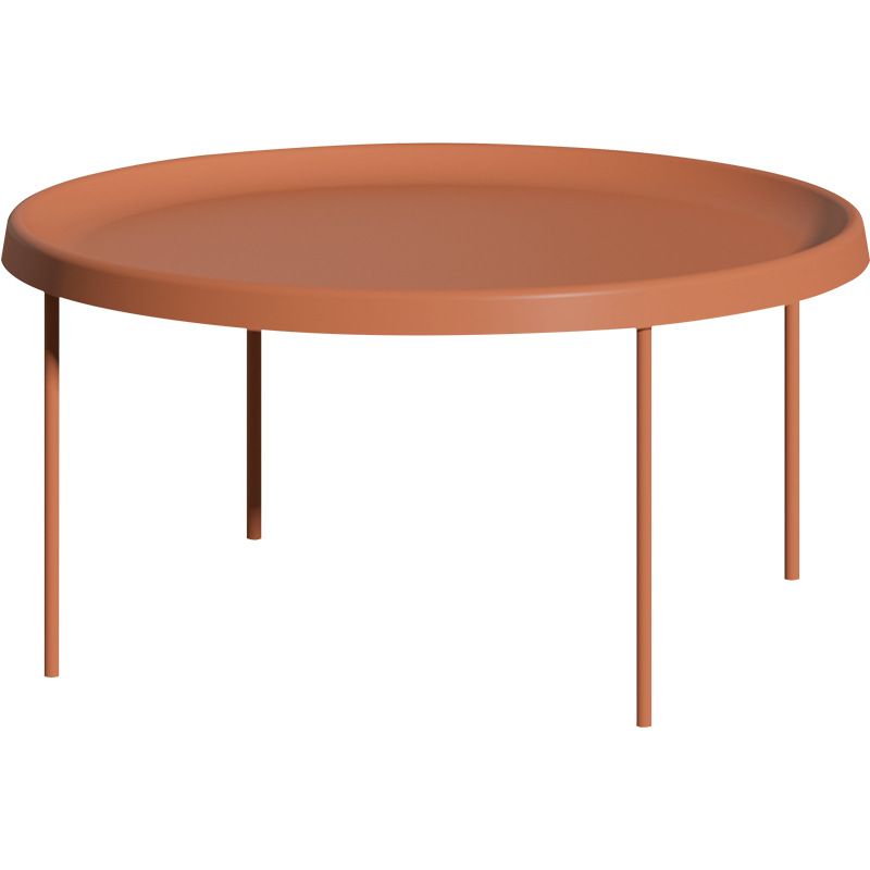 Table basse à plateau rond en acier moderne du milieu du siècle, table de cocktail à 4 pieds