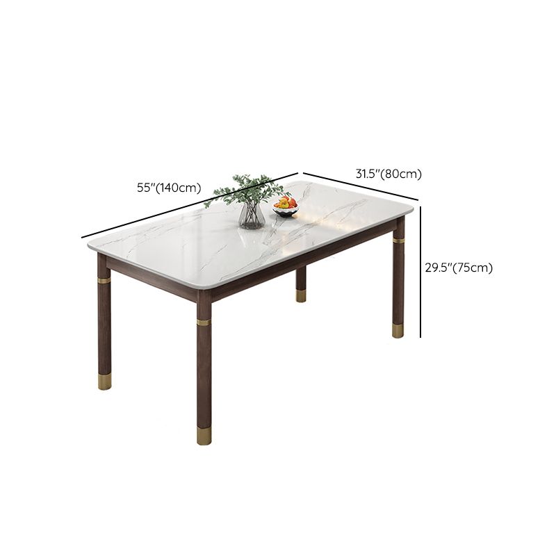 Medieval Modern Stone Dining Table 4 Rubber Legs Table for Dining Room