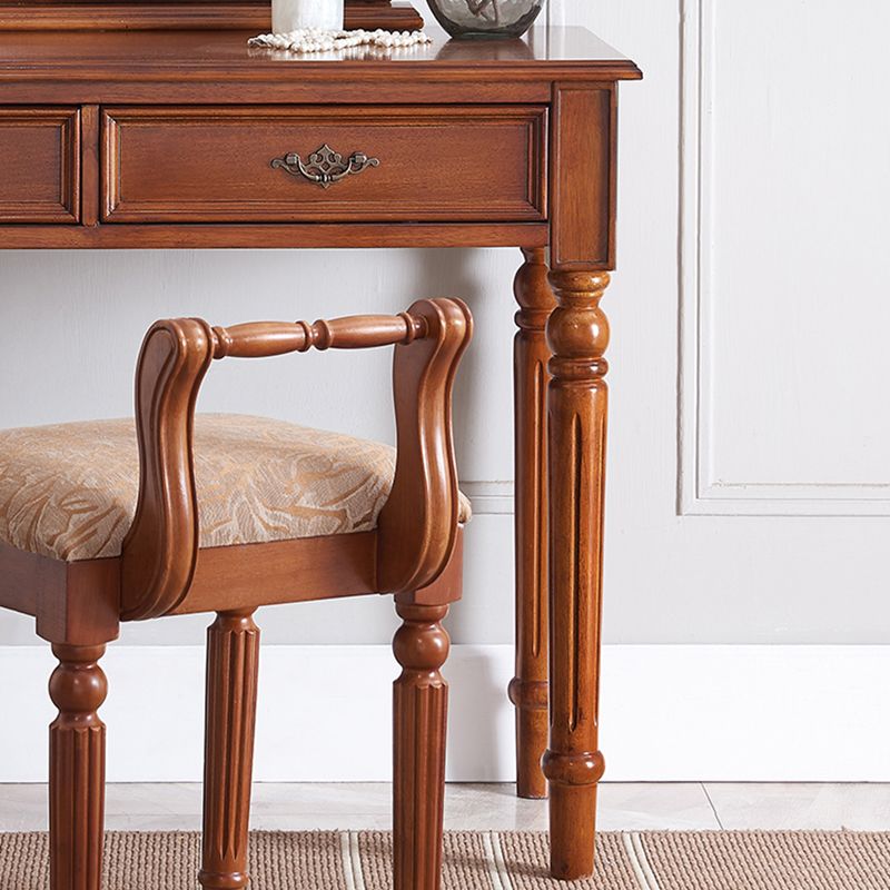 Tavolo da toeletta da toeletta tradizionale in legno 2-cassetto di cambio di vanità scrivania