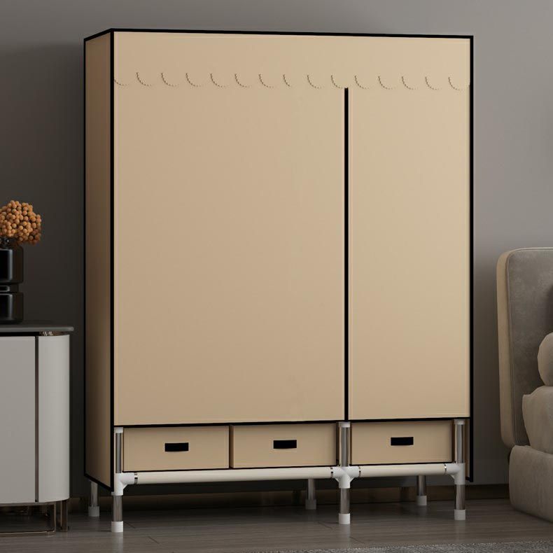 Hinged Wardrobe Closet Contemporary Wardrobe Armoire with Drawer Clearhalo 'Armoires & Wardrobes' 'armoires_wardrobes' 'Bedroom Furniture' 'furn' 'furn_armoires_wardrobes' 'Furniture' 1200x1200_3100f23f-e0fd-4834-a3f1-fbc245606791