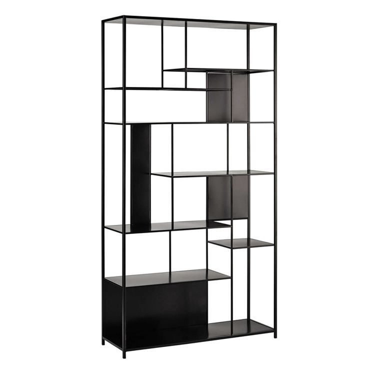 Contemporary Iron Etagere Bookshelf Vertical Office and Living Room Bookcase Clearhalo 'Bookcases' 'furn' 'furn_bookcases' 'Furniture' 'furniture_bookcases' 'Office Furniture' 1200x1200_3102c617-542f-4452-86aa-86c18d89c24a