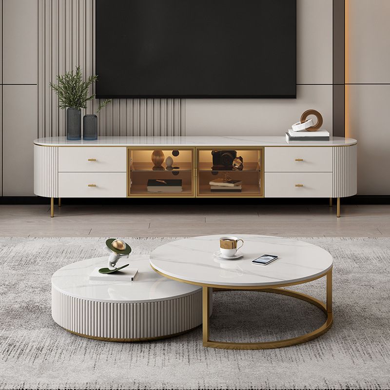 Enclosed Storage Media Console TV Stand Stone TV Stand with 4 Drawers Clearhalo 'furn' 'furn_tv_stands_entertainment_centers' 'Furniture' 'Living Room Furniture' 'TV Stands & Entertainment Centers' 'TV Stands & Media Storage Furniture' 'tv_stands_entertainment_centers' 1200x1200_31035e04-b071-413e-9801-96694f905304