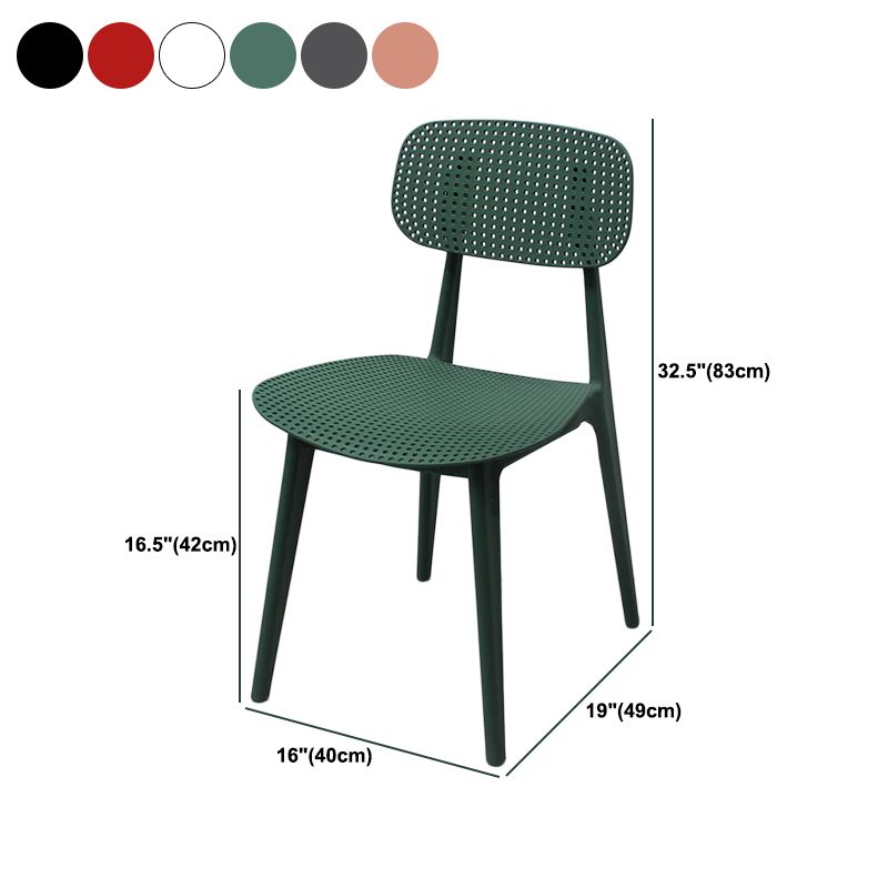 Scandinavian Stackable Dining Side Chair Plastic Armless Dining Chairs