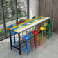 Ensemble de Table de Bar moderne 1/5/9 pièces, Table de comptoir rectangulaire en bois avec tabourets hauts pour café