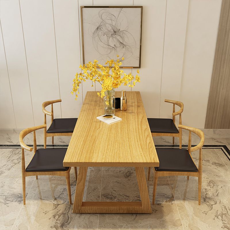 Modern Style Dining Table Rectangle Solid Wood Dining Table with Sled Base Clearhalo 'Dining Tables & Seating' 'Dining Tables' 'dining_table' 'furn' 'furn_dining_table' 'Furniture' 'furniture_dining_table' 'Kitchen & Dining Furniture' 'kitchen' 'kitchen_dining_table' 1200x1200_31068b8b-9816-4d69-b7e2-e38b21f00a46