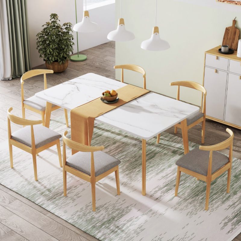 Minimalist Standard Kitchen Dining Set MDF Rectangle Shape Dining Set with 4 Legs Base Clearhalo 'Dining Room Sets' 'Dining Tables & Seating' 'dining_room_set' 'furn' 'furn_dining_room_set' 'Furniture' 'furniture_dining_room_set' 'Kitchen & Dining Furniture' 'kitchen&dining_furn' 'kitchen' 1200x1200_3106a877-9109-412d-b210-8d819a4b3fff