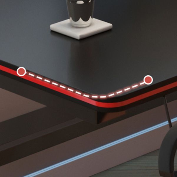 Contemporary Office Desk Antique Finish Gaming Desk with Metal Legs Clearhalo 'furn' 'furn_office_desk' 'Furniture' 'Office Desks' 'Office Furniture' 'office_desk' 1200x1200_3106cc6f-a049-446a-90c3-f62d44b44670