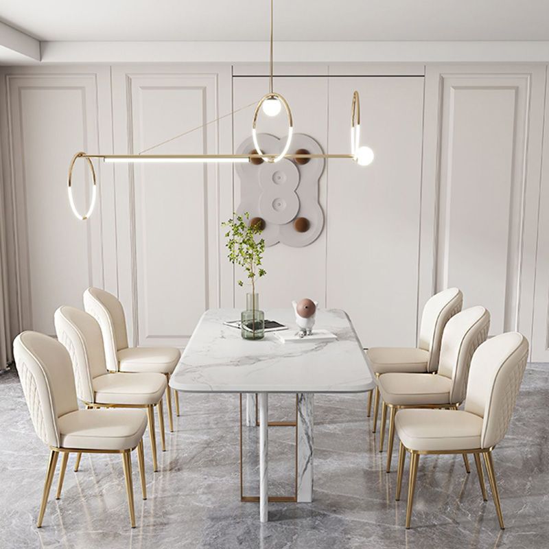 Glam Faux Leather Dining Chair Upholstered Armless Dining Chairs for Restaurant Use Clearhalo 'Dining Chairs' 'Dining Tables & Seating' 'dining_chair' 'furn' 'furn_dining_chair' 'Furniture' 'Kitchen & Dining Furniture' 1200x1200_3106e88e-76f0-4387-8e11-ad6ceeb17e69