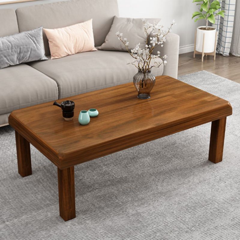 4 Legs Rectangular Wood Coffee Table in Brown of 17.7 Inches High Clearhalo 'Coffee & Accent Tables' 'Coffee Tables' 'coffee_tables' 'furn' 'furn_coffee_tables' 'Furniture' 'furniture_coffee_tables' 'Living Room Furniture' 1200x1200_3107228b-0fd6-4cc0-b982-8beb4f166692
