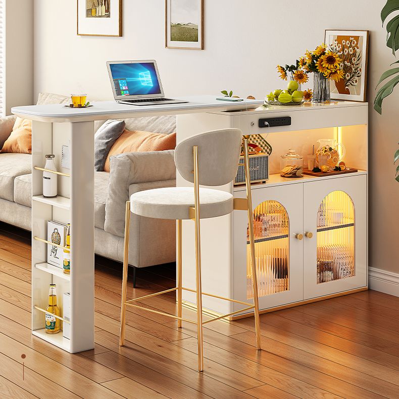 1/2/3 pezzi da banco altezza pub set contemporaneo bianco per sala da pranzo