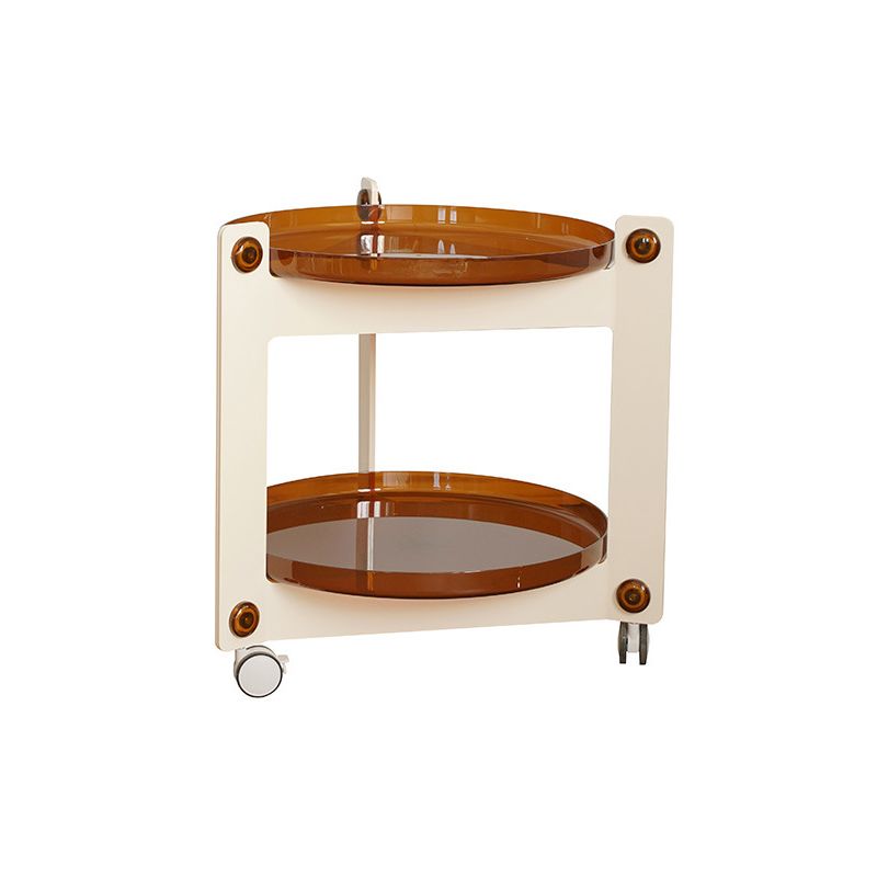 Moderner Acryl -runder Beistelltisch mit Casters Tably Top 2 - Tier End Table Set