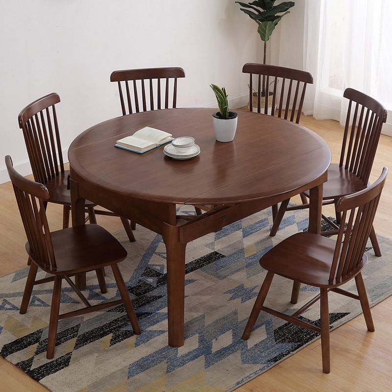 Minimalist Solid Wood Dining Room Set with Round Top and 4 Legs Base Formal Table Set Clearhalo 'Dining Room Sets' 'Dining Tables & Seating' 'dining_room_set' 'furn' 'furn_dining_room_set' 'Furniture' 'furniture_dining_room_set' 'Kitchen & Dining Furniture' 'kitchen&dining_furn' 'kitchen' 1200x1200_310b3649-a969-4495-92c9-805953c69f60