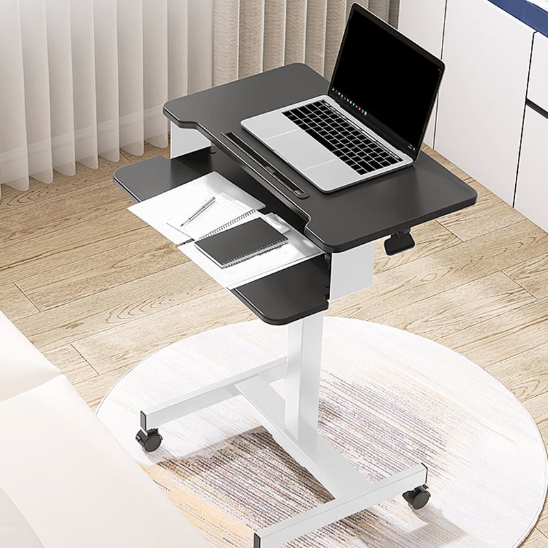 Rectangular Shaped Ambulatory Laptop Table Wood Writing Desk in Black/White Clearhalo 'furn' 'furn_office_desk' 'Furniture' 'Office Desks' 'Office Furniture' 'office_desk' 1200x1200_310b4cd2-9bc9-4ad6-b173-4b4959ce5ef8