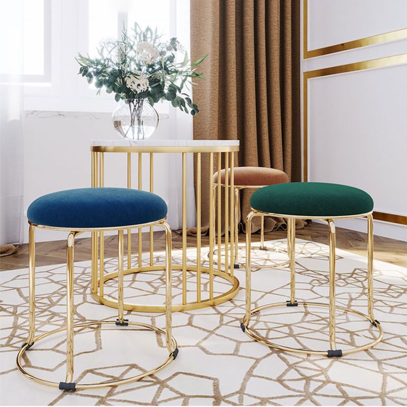 Standard Glam Round Ottoman Velvet Tear Resistant Indoor Pure Color Ottoman Clearhalo 'furn' 'furn_ottomans_poufs' 'Furniture' 'Living Room Furniture' 'Ottomans & Poufs' 'ottomans_poufs' 1200x1200_310c8253-9742-4af6-bc33-86c1e5be2652