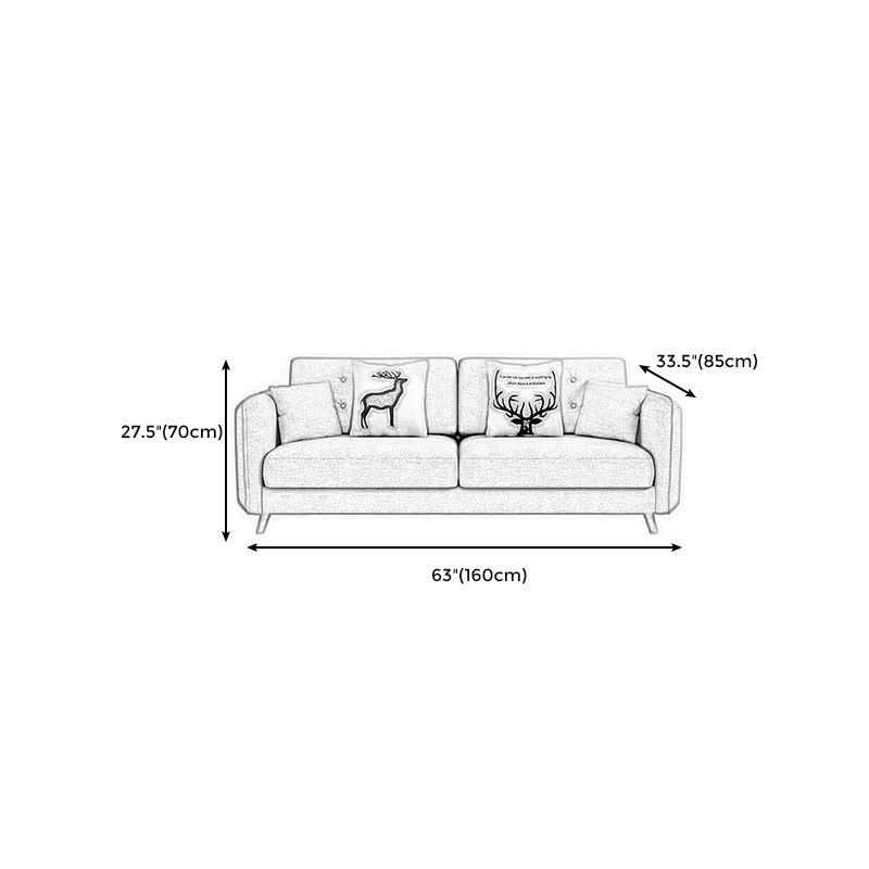 Modern Grey Fabric/Faux Leather Standard Sofa Square Arm Tufted Sofa Clearhalo 'furn' 'furn_sofas' 'Furniture' 'furniture_sofas' 'kitchen' 'kitchen_sofas' 'Living Room Furniture' 'Sofa' 'sofas' 1200x1200_310ca7d3-a0d9-4d62-b7f2-fd12bcb5067d