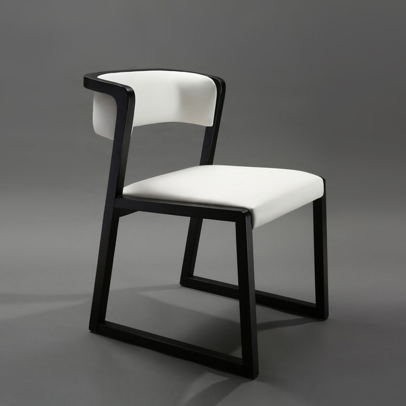 Open Back Side Chair Industrial Style PU Leather Dining Chairs for Home Clearhalo 'Dining Chairs' 'Dining Tables & Seating' 'dining_chair' 'furn' 'furn_dining_chair' 'Furniture' 'Kitchen & Dining Furniture' 1200x1200_310cc4d8-7b79-4842-90aa-6f5acec928f7