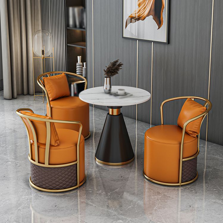 1/3/4 Pcs Metal Modern Dining Room Set with Round Table and Pedestal Base Dining Set Clearhalo 'Dining Room Sets' 'Dining Tables & Seating' 'dining_room_set' 'furn' 'furn_dining_room_set' 'Furniture' 'furniture_dining_room_set' 'Kitchen & Dining Furniture' 'kitchen&dining_furn' 'kitchen' 1200x1200_310d9d4a-9d32-4705-a22e-3cb9733aec6f