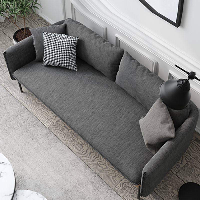 31,5 "h divano a braccio quadrato di biancheria solida contemporanea per soggiorno