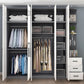 Moderne houten frame garderobe armoire vrijstaanbare garderobe met planken