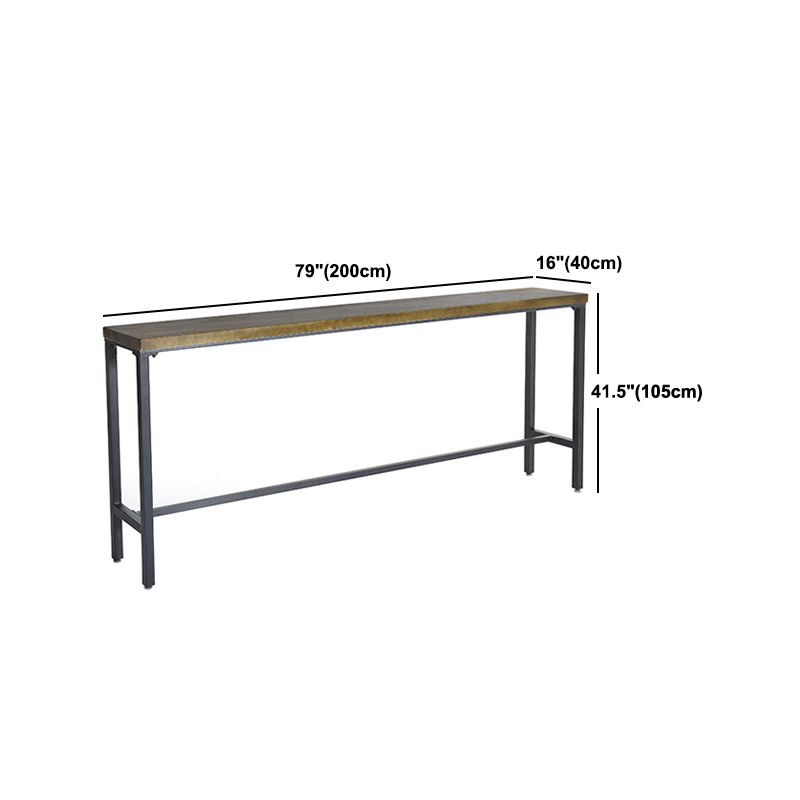 Indoor Industrial Patio Bar Table Rectangle Trestle Bar/Dinette Table in Natural