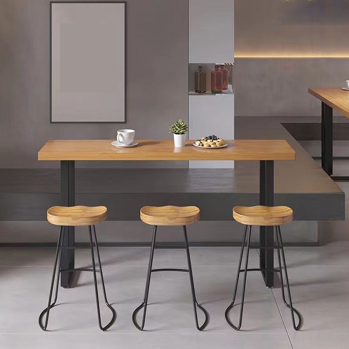 Industrial Style Bar Table Rectangle Solid Wood Fixed Bistro Bar Desk for Indoor Clearhalo 'Bar Furniture' 'Bar Tables' 'bar_tables' 'furn' 'furn_bar_tables' 'Furniture' 'Kitchen & Dining Furniture' 1200x1200_310f459a-c4d9-495b-a877-5892ee171749