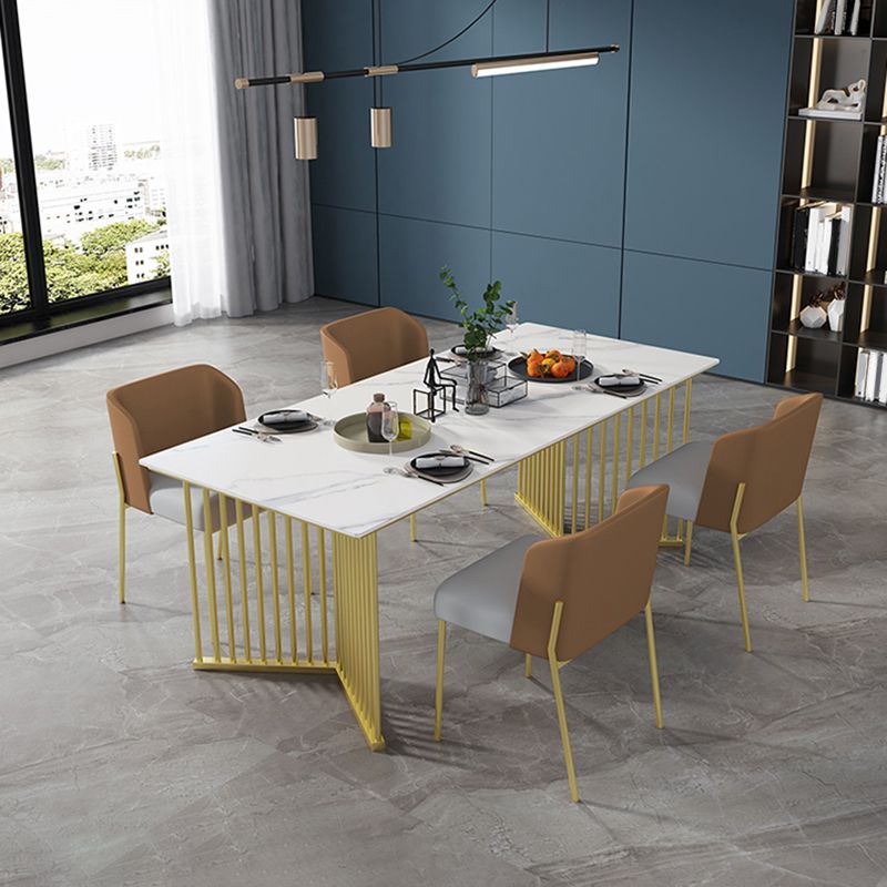 Glam 1/5 Pieces Dining Set Rectangle Stone Dining Table for Dining Room Clearhalo 'Dining Room Sets' 'Dining Tables & Seating' 'dining_room_set' 'furn' 'furn_dining_room_set' 'Furniture' 'furniture_dining_room_set' 'Kitchen & Dining Furniture' 1200x1200_310fc4b4-d2c5-4114-a9d6-8a0d9c59621f