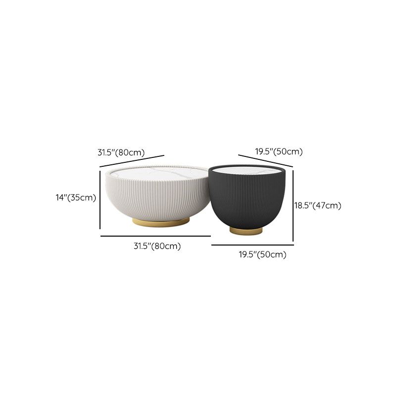 Moderne stijl ronde salontafel Stone Top koffiecocktailtafel