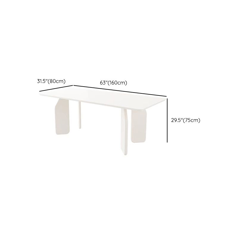 Massief houten eettafel Witte moderne eettafel voor eetkamer