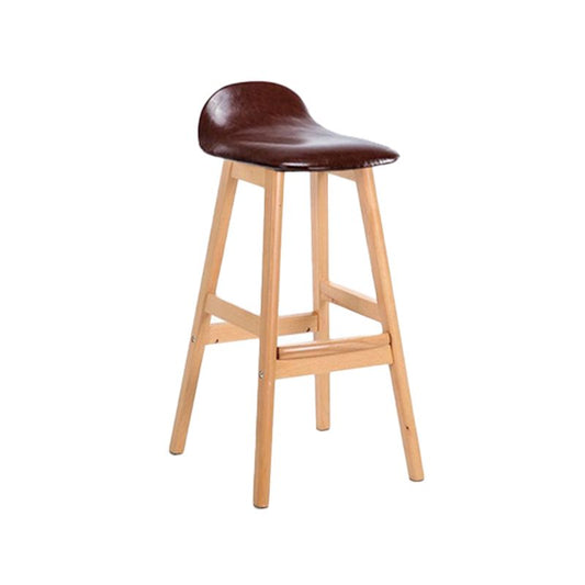 Industrial Solid Wood Bar Stools Upholstered Armless Patio Bar Stool