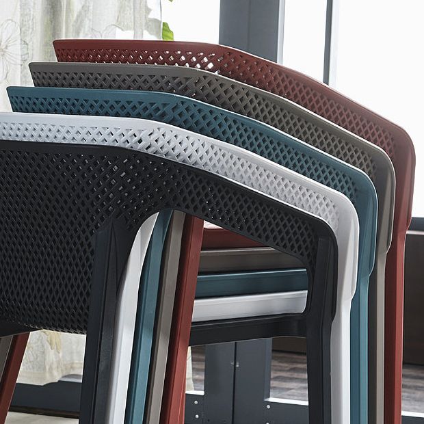 Contemporary Stackable Chair Dining Kitchen Arm Chair with Plastic Legs Clearhalo 'Dining Chairs' 'Dining Tables & Seating' 'dining_chair' 'furn' 'furn_dining_chair' 'Furniture' 'furniture_dining_chair' 'Kitchen & Dining Furniture' 1200x1200_31152a9c-c185-410c-8fee-5024c2ec358b