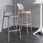 Backrest Armless Counter Stool Industrial Plastic Bar Stool with 4 Legs