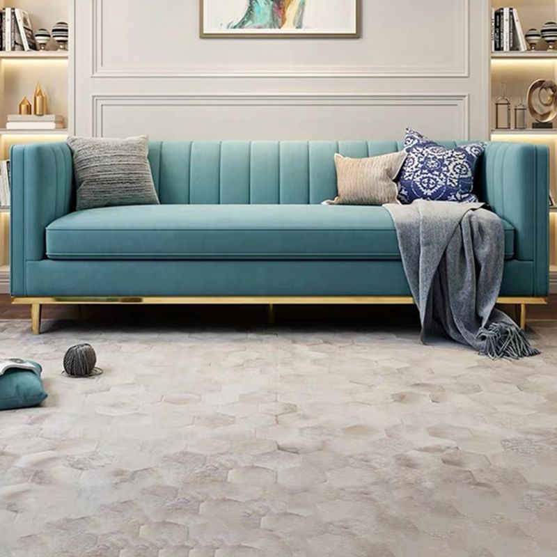 Modern 29,5 "H Velvet Smokedo Arm genähtes Kissen -Rücken -Sofa für Wohnzimmer