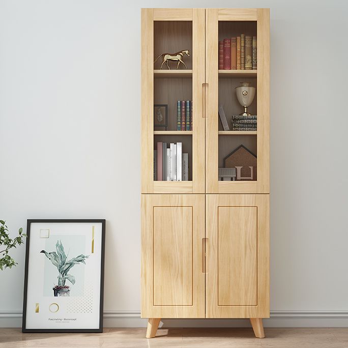 Solid Wood Scandinavian Bookcase Closed Back Bookcase with Door Clearhalo 'Bookcases' 'furn' 'furn_bookcases' 'Furniture' 'furniture_bookcases' 'Office Furniture' 1200x1200_3118fbe1-6a16-45b0-a04f-8e619b22875b