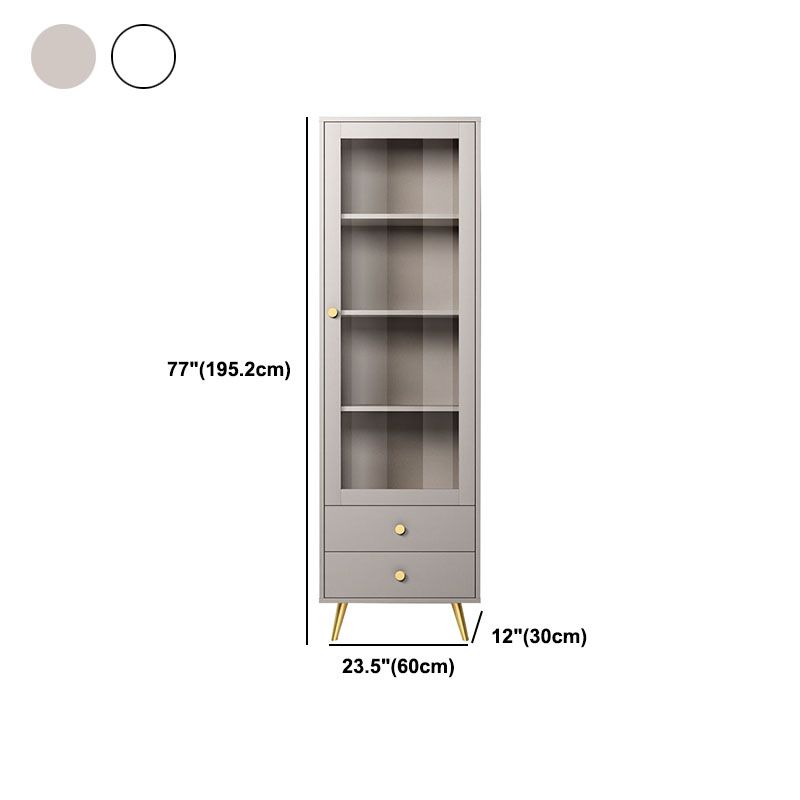 Glam Vertical Standard Bookcase Manufactured Wood Bookcase with Door and Drawers Clearhalo 'Bookcases' 'furn' 'furn_bookcases' 'Furniture' 'furniture_bookcases' 'kitchen' 'kitchen_bookcases' 'Living Room Furniture' 'Office Furniture' 1200x1200_3119893e-e478-4cf5-9466-b31e78078e76