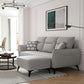Contemporary Solid Color Sewn Pillow Back Sofa For Living Room