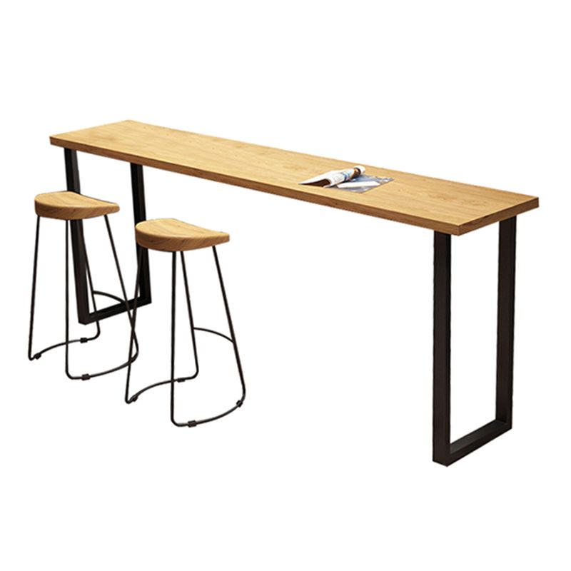 Industrial Style Rectangle Bar Table Solid Wood Bar Dining Table for Indoor Clearhalo 'Bar Furniture' 'Bar Tables' 'bar_tables' 'furn' 'furn_bar_tables' 'Furniture' 'Kitchen & Dining Furniture' 1200x1200_311b490e-e9e9-4378-bf90-e64dba80f819