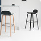 Scandinavian Armless Bar Height Stool Plastic and Solid Wood Bar Stool for Living Room