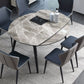 Modern Style Sintered Stone Dining Table Gray Round Drop-Leaf Table with 4 Legs Clearhalo ' dining_table' 'Dining Tables & Seating' 'Dining Tables' 'Furniture' 'furniture_dining_table' 'Kitchen & Dining Furniture' 'kitchen&dining_furn' 'kitchen' 'kitchen_dining_table' 1200x1200_311ccfc1-e4ff-49d5-b5cb-a2393b982ed4