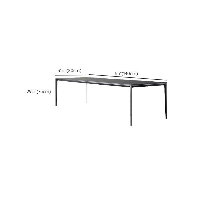 Contemporary 1/4/5 Pieces Dining Room Set Rectangle Stone Furniture in Black Clearhalo 'Dining Room Sets' 'Dining Tables & Seating' 'dining_room_set' 'furn' 'furn_dining_room_set' 'Furniture' 'Kitchen & Dining Furniture' 1200x1200_311ebee7-2319-4797-a2a9-89a8e15a3959