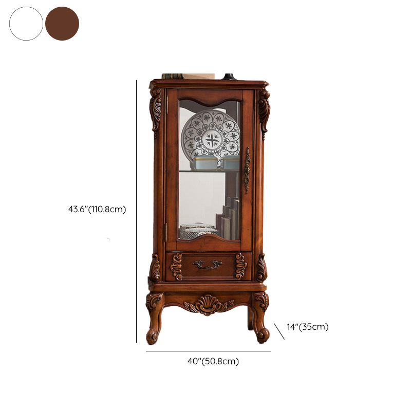 Traditional Glass Doors Curio Cabinet Birch Storage Cabinet for Home Clearhalo 'Display & China Cabinets' 'display_china_cabinets' 'furn' 'furn_display_china_cabinets' 'Furniture' 'Kitchen & Dining Furniture' 1200x1200_31207da4-22a9-49d0-bbf4-29091e1bf9d4