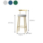 Taburete de respaldo de respaldo sin brazo de glamour taburete de barra de hierro con pedal y cojín para el café