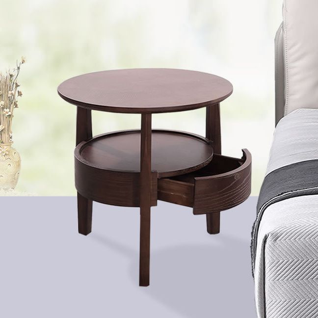 19.69 "Mesa de noche de 1 cortadora de altura gabinete de noche de madera maciza con piernas