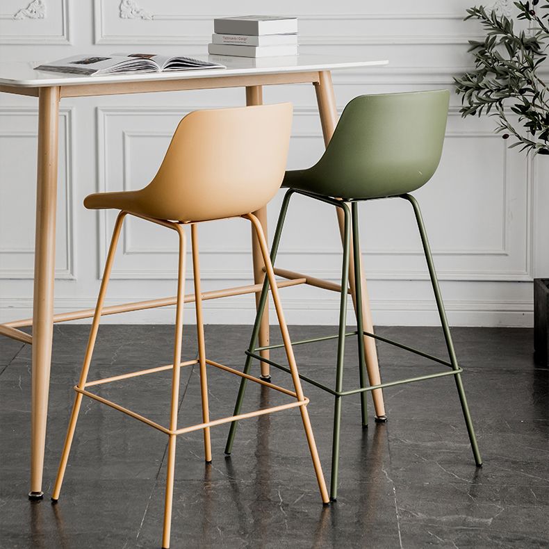 Modern Style Bar-stool Plastic Counter Bar Stool with Metal Legs Clearhalo 'Bar Furniture' 'Bar Stools' 'bar_stools' 'furn' 'furn_bar_stools' 'Furniture' 'furniture_bar_stools' 'Kitchen & Dining Furniture' 1200x1200_312aa2c5-21f8-426d-800f-a2dfc816a0e2