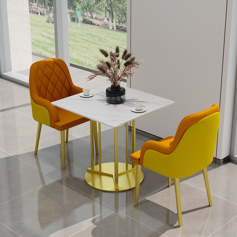 Metal Base Dining Table Glam Style White Stone Top Dining Table for Living Room Clearhalo 'Dining Tables & Seating' 'Dining Tables' 'dining_table' 'furn' 'furn_dining_table' 'Furniture' 'furniture_dining_table' 'Kitchen & Dining Furniture' 1200x1200_312ada8a-2e0e-4254-ab8b-3c7abf03d54a