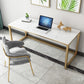 Glam Marble Office Desk 1-plank rechthoekig schrijfbureau met metalen benen