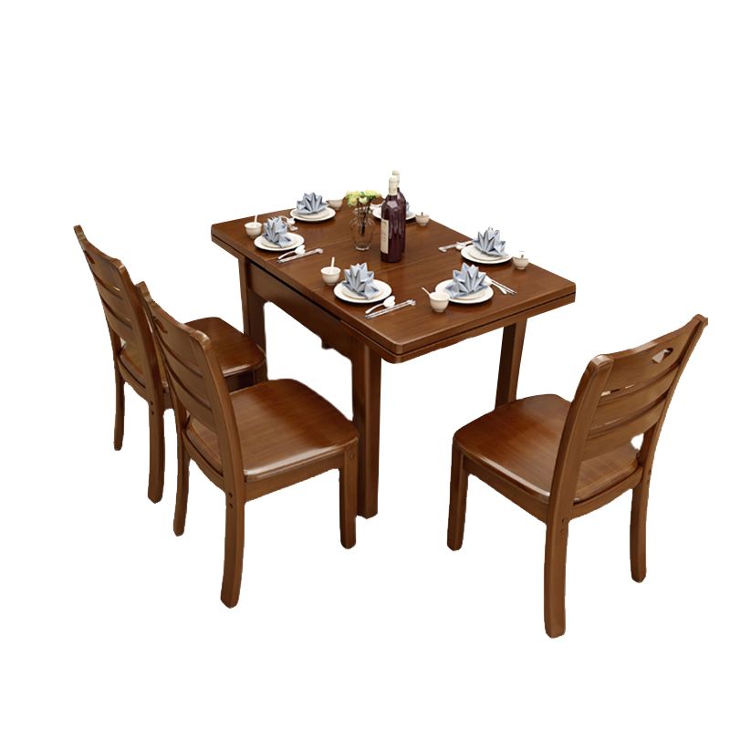 Table de salle à manger en bois massif marron Table de dinette contemporaine