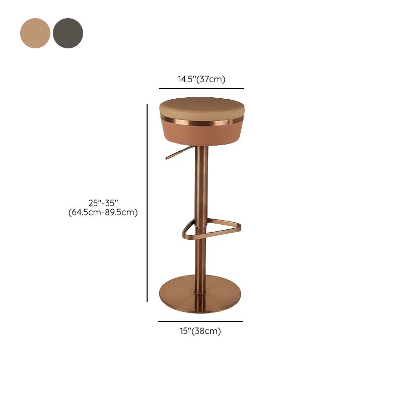 GLAMスタイル調整可能なスイベル布張りの布張りのバースツールと金属脚
