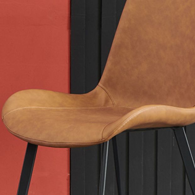 Metal Leather Industrial Dining Chairs Solid Back Dining Room Chairs (Set of 2) Clearhalo ' kitchen&dining_furn' 'Dining Chairs' 'Dining Tables & Seating' 'dining_chair' 'furn' 'furn_dining_chair' 'Furniture' 'furniture_dining_chair' 'Kitchen & Dining Furniture' 'kitchen' 1200x1200_312db474-1910-4fe9-97b9-412e1eff3176