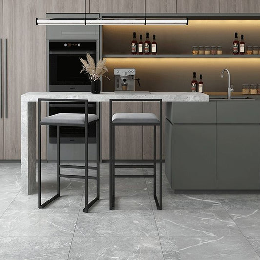 Contemporary Matte Finish Velvet Bar Stool Jewelry Shop Footrest Stool Clearhalo 'Bar Furniture' 'Bar Stools' 'bar_stools' 'Furniture' 'furniture_bar_stools' 'Kitchen & Dining Furniture' 1200x1200_312dc255-db07-4fab-95a0-aa2291fd1d4e