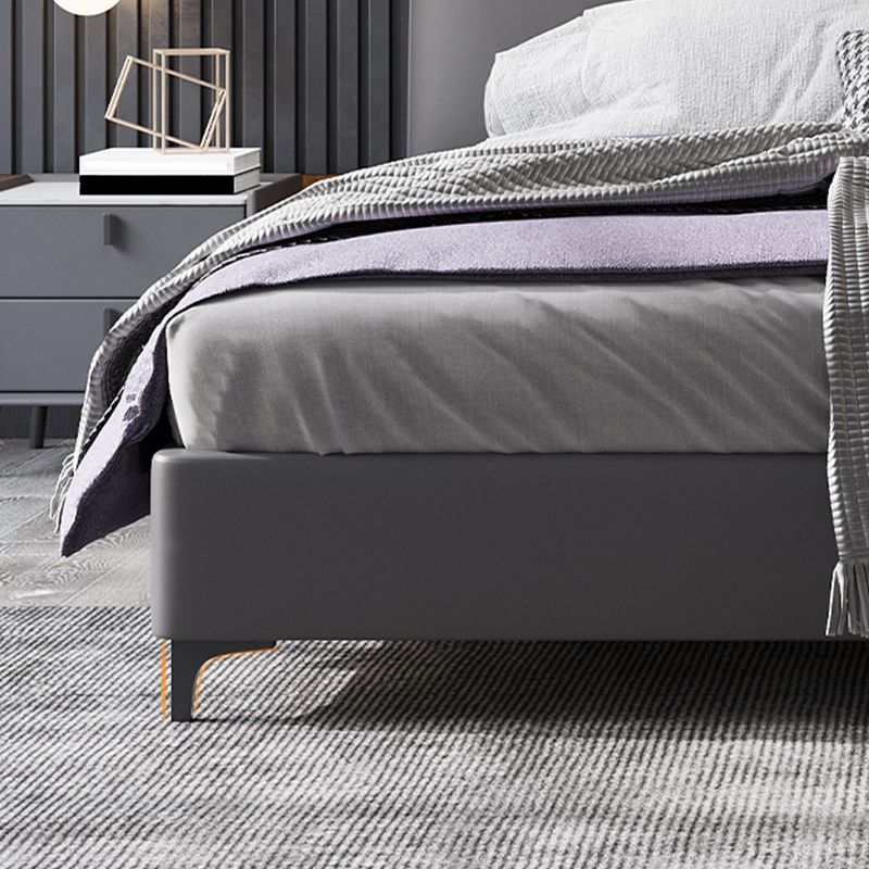 Lit en bois et lit standard rembourré au panneau contemporain avec tête de lit rembourrée